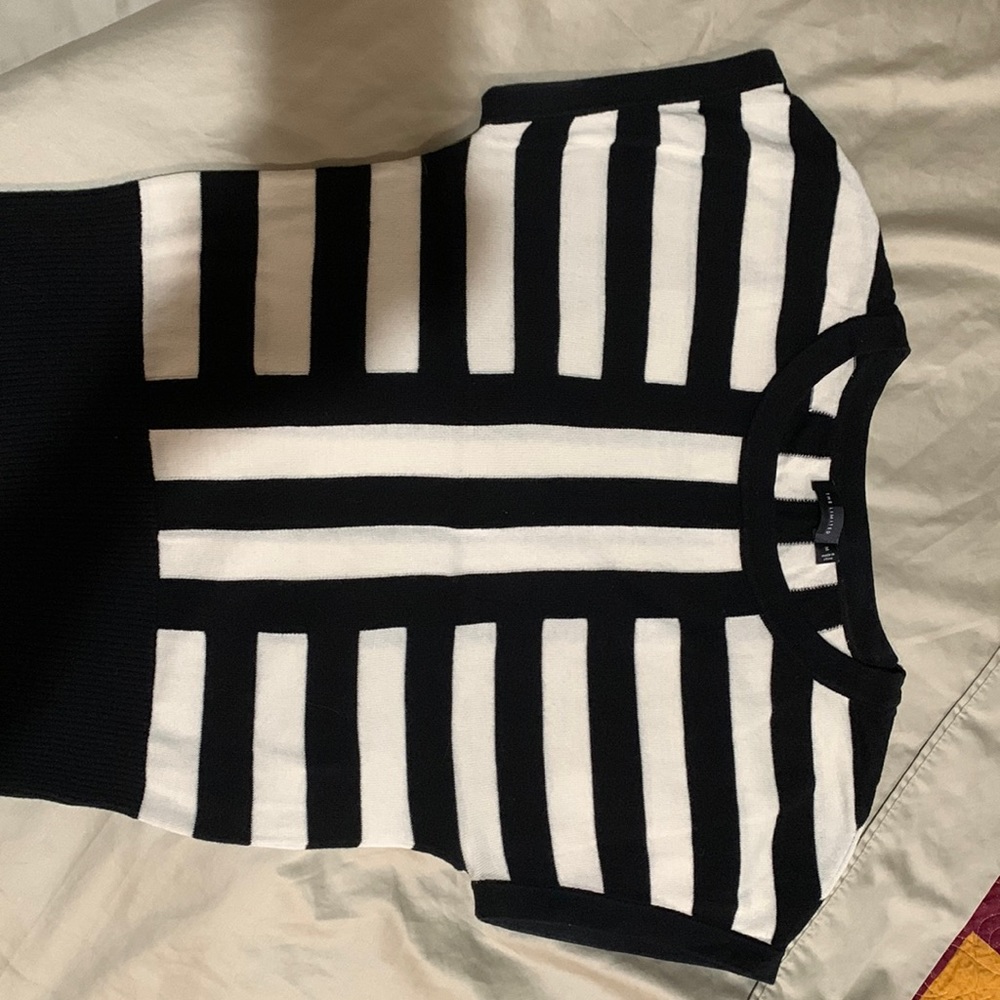 The Limited size medium black and white stripe blouse